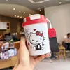 Taza térmica Hello Kitty para niñas, alto valor estético, vaso de agua con popote de doble uso, 26 modelos nuevos, taza de café, regalo portátil