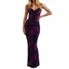 Moda Femenina Transfronteriza Europea y Americana Nueva Otoño 2026: Vestido ajustado sexy con estampado y cinturón en la cintura
