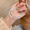 Sombra de Luna Río Gato Ojo Pulsera Super Hada Dulce y Fresca Ins Fresa Cristal Doble Círculo Luna Pulsera Estilo Princesa Niña