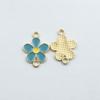 Accesorios de joyería de bricolaje, estilo coreano, flor de goteo de aceite, aleación, pequeño colgante, pulsera, accesorios colgantes, doble colgante, fábrica al por mayor