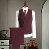 Nuevo chaleco de traje de doble botonadura para hombre de lana y Tencel Lyocell con cuello chal para padrinos y novios