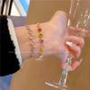 Pulseira Dopamina Meninas Estilo Ins Colorido 2024 Nicho Cordão Diamante Completo Corda de Mão Pulseira Exquisita Mulheres