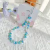 "Caramelo blando de fruta" Cuentas de arroz coloridas esmeriladas cadena para teléfono móvil femenina azul dulce todo partido cordón para teléfono móvil hecho a mano con cuentas