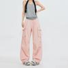 Monos con cordón de primavera y verano 2025 para mujer, diseño de chica sexy de calle alta, pantalones largos casuales de pierna ancha y adelgazantes de cintura alta