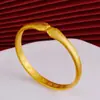 Pulsera Abierta de Pata de Gato de la Suerte Nueva Arena Dorada para Transmisión en Vivo de Tiktok, Pulsera Abierta de Cobre Chapado en Oro Real de un Solo Color al por Mayor