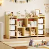 Estantería de juguete de madera maciza transfronteriza Estantería de almacenamiento de juguetes para jardín de infancia Montessori Estantería de libros para niños multicapa Organizador de juguetes