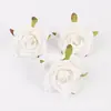 Cabeza de flor de rosa artificial vintage desgastada tela flor de seda materiales para accesorios de pasador de pelo DIY decoración de escena de boda