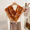 Bufanda cuadrada de estilo nuevo de primavera con estampado de caballos y 60 flecos, moderna y versátil, adecuada para decoración de bolsos y combinación de ropa.
