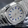 Reloj de lujo de alta gama para hombre con movimiento mecánico automático y totalmente incrustado de diamantes, impermeable y luminoso