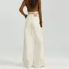 Calça Jeans Feminina Azul Escuro Micro-Flare Perna Larga Forrada com Lã Lançamento 2025 Cintura Alta Slim Reta Relaxada Comprimento Total