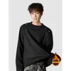 Sudadera con hombrera de remaches negros para hombre, moda de primavera y otoño, camiseta elegante de manga larga, estilo de alta costura americana, camiseta interior