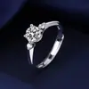 Anillo de Zirconia Imitación Moissanita Ocho Corazones y Ocho Flechas para Mujeres y Hombres Anillo de Boda de Seis Garras Transfronterizo Douyin Kuaishou Celebridad de Internet Transmisión en Vivo Venta al por Mayor
