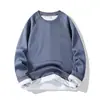 2026 Nuevo Estilo Más Terciopelo 380g Otoño y Primavera Camiseta de Manga Larga Sudadera para Hombre Capa Base Sudadera Pulóver de Cuello Redondo para Hombre