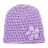 Chapéu de Lã Tricotado de Inverno Novo Europeu e Americano para Crianças com Florzinha, Chapéu de Lã Quente Multicor para Bebê, Chapéu de Bebê