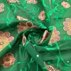 Estilo Étnico Planta Floral Bordado 3D Tecido de Algodão Vazado Roupas Femininas Africanas Tecido Bordado para Banquete Tissu