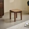 Banqueta Pequena de Nogueira Preta Cadeira Infantil Banco para Trocar Sapatos Banqueta Baixa Doméstica Banco Simples e Fofo para Crianças Todo em Madeira Maciça