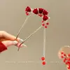 Horquilla de Pelo con Borla Floral, Nuevo Estilo Chino, Estilo Antiguo, Horquilla de Gama Alta de Nicho, Horquilla de Madera, Hanfu, Cheongsam, Accesorio para el Cabello para Mujeres