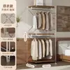 Arara de metal estilo japonês com 60cm de profundidade para instalação, guarda-roupa aberto autoportante, closet, prateleira montada, rack de armazenamento para guarda-roupa