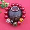 Pulsera de Cinabrio Dios de la Riqueza de Cinco Vías Zodiaco de Este Año Cinco Elementos Arena de Oro Púrpura Cuentas Redondas Pulsera de un Círculo Sencillo para Hombres y Mujeres Regalo de Año Nuevo