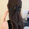 Pinza de Flor de Malla de Tela Pinza de Agarre Temperamento Suave Francés Versátil para el Trabajo Pinza de Tiburón Parte Trasera de la Cabeza Moda Accesorios para el Cabello Mujeres