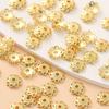 Bandeja de Flor Vazada Cor Duradoura Ouro Real 18K Acessórios Artesanais DIY Pulseira Contas Separadoras Pulseira Bandeja de Flor Pulseira Material para Miçangas