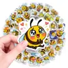 Compra Directa Transfronteriza de Pegatinas de Emoticones de Abejitas Lindas, Frases Divertidas de Abejas, Materiales para Diario, Decoraciones Impermeables para Computadora y Botellas de Agua