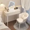 Tocador blanco simple tocador de dormitorio simple moderno para apartamento pequeño tocador de lujo ligero estilo wabi-sabi estilo crema tocador de curación