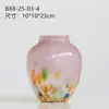 Vaso de Vidro Ondulado Pontilhado Gradiente de Cor Estilo Antigo Intermediário Vaso de Flores Artístico para Entrada de Alto Nível Sala de Estar Francesa Ornamentos de Flores
