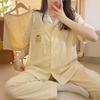 Pijama Doce de Verão Estilo Japonês Feminino Cartoon Xadrez Melody Menina Solto Sudeste Asiático Comércio Exterior Transfronteiriço Roupas de Casa