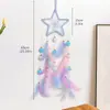 Atrapasueños de Plumas Estilo Fresco Transfronterizo Decoración Colgante Carrillón de Viento Colgante Tejido de Plumas Hecho a Mano Decoración Linda para Habitación Infantil