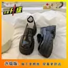 Zapatos Pequeños de Cuero Estilo Británico para Mujer, Nuevos Zapatos de Primavera, Otoño e Invierno 2025 para Mujer, Mocasines Negros de Suela Gruesa sin Cordones JK
