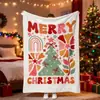 Bestseller transfronterizo de Amazon: Manta de franela con estampados de alce, bruja y calabaza para doble festividad, sofá, fiesta de Navidad
