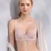 Sujetador Francés Sexy de Encaje para Mujeres con Senos Grandes, Hace que los Senos se Vean Más Pequeños, Anticaída, Delgado, Puro Deseo, Sujetador de Encaje con Lazo