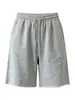 Pantalones Deportivos Grises de Tres Cuartos con Puño para Mujer, Verano Delgados de Cintura Alta Rectos Holgados Estilo Perezoso, para Caminar y Uso Casual, Pantalones de Pierna Ancha de Longitud Media