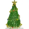 Árvore de Natal de Vidro Zibo 13cm Árvore de Natal Giratória Jingdezhen Artesanato de Vidro Presente Ornamento