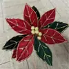Flores de Veludo de Natal para Arranjos Florais, Decorações de Árvore de Natal, Flores Artificiais, Cabeças de Flores de Veludo Vermelho de Natal Atacado