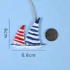 Corda de Cânhamo Decorativa DIY Mediterrânea Pequeno Pingente Criativo Mini Decoração de Parede Acessórios Feitos à Mão Barco de Pesca Âncora Pingente para Jardim de Infância