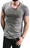 Nueva moda casual para hombre estilo europeo y americano, nueva camiseta de manga corta con decoración de cremallera de flor quemada, ropa para hombre