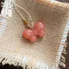 Colgante Flor de Durazno Flor de Cinco Pétalos Flor de Cerezo Seda Dorada de Xinjiang, Accesorio de Joyería Estilo Chino Tradicional, Nuevo Accesorio de Collar Estilo Chino