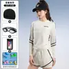 Traje de baño dividido para mujer, nuevo, conservador, explosivo, de manga larga, protector solar, especial para piscina, ajustado, que cubre el vientre.