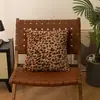 Cojín Decorativo Estilo Retro Transfronterizo Sofá Sala de Estar Almohada Lumbar Habitación Modelo B&B Funda de Almohada de Felpa con Estampado de Leopardo