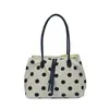 Bolsa de Mão Grande com Blocos de Cor e Bolinhas Feminina 2026 Novo Estilo Luxo Leve Nicho Bolsa para o Dia a Dia Bolsa Tote
