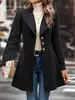 Abrigo de Lana de Color Sólido con Solapa, Ajustado, Estilo Nuevo Otoño e Invierno, Ropa de Mujer Transfronteriza de Amazon Europea y Americana 2026 (con forro)