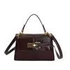 Bolso Pequeño de Cuero Aceitado de Alta Gama para Mujer 2026 Nueva Moda Bolso Cruzado Versátil Bolso de Mano Súper Popular Bolso Cuadrado Mini