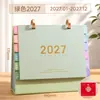 Calendário de Mesa de Papel Ano do Carneiro 2027, Ornamento de Calendário de Mesa de Escritório Fresco e Simples, Calendário de Mesa Personalizável com Plano de Check-in de Autodisciplina