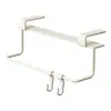 Estante pequeño de arte en hierro para toallas debajo del gabinete del espejo, Barra de toallas pequeña, Barra colgante para toallas de cara usadas, Estante colgante para baño