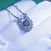 Nova imitação de 2 quilates Mosane diamante ferradura colar Luz de luxo oito coração oito setas micro zircão pingente banhado pt950 jóias