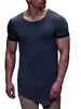 Nueva Camiseta de Estilo Europeo y Americano para Hombre, Holgada, Color Sólido, Agujero Irregular, Talla Grande, Igual para Hombres y Mujeres