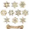 Adornos Navideños DIY Hechos a Mano de Madera Colgantes Pequeños para Árbol de Navidad Adornos Colgantes Decoración Luminosa para Exhibición en Ventana Regalos
