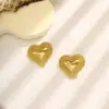 Pendientes Retro de Rayas Verticales Estilo Europeo y Americano Pendientes de Corazón Hueco de Acero Inoxidable de Gama Alta Pendientes de Mariposa Pendientes de Nicho para Mujer